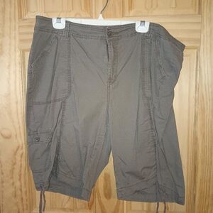 St. John's Bay Women's Bermuda Shorts in Olive Green